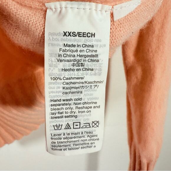 J. Crew 100% Cashmere Peach Pink Mock Neck Sweater Size XXS AD349 - Picture 7 of 10